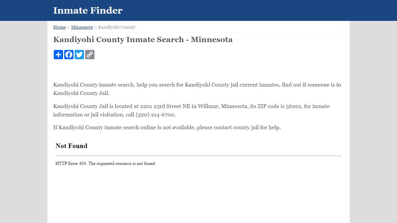 Kandiyohi County Inmate Search - Minnesota